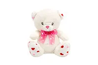 GE.BEAR-WHITE-SITTING-BOW-18-CM-25599